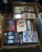 Large quantity of DVDs and CDs (2 boxes)