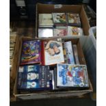 Large quantity of DVDs and CDs (2 boxes)