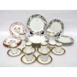 Quantity Royal Doulton china 'Flora Dora' pattern dinnerware, Royal Doulton china salad plates and