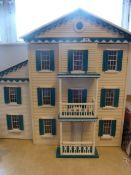 Lillyput doll's house, two-storey with extension and a large quantity of assorted interior fittings