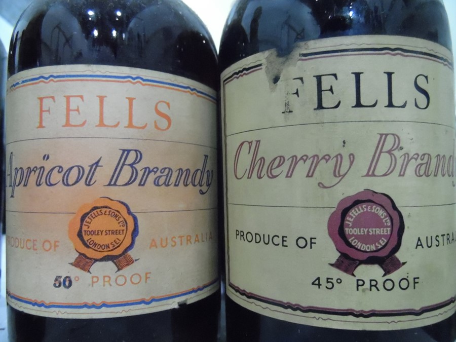 Fells Australian liqueurs, apricot brandy x2, cherry brandy, Whiteway's peach wine and white - Image 2 of 2