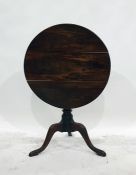 A 19th century snap-top circular centre table to three cabriole supports