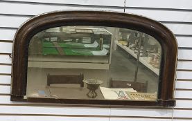 Rosewood-effect arched top overmantel mirror