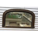 Rosewood-effect arched top overmantel mirror