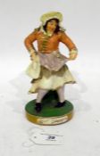 Rockingham Theatrical Porcelain Figure. Modelled as John Liston in the role of Moll Flaggon, in