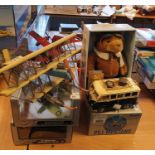 Assortment of aviation related toys including Jayland airplanes, Collection Armour P51 Mustang,