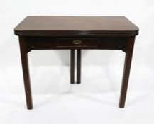 19th century mahogany fold-over tea table with sin