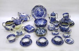 Composite Spode and Copeland Spode 'Italian' pattern blue and white part dinner, tea and coffee-