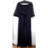 Belinda Bellville Boutique black broderie anglais full-length dress with three-quarter length