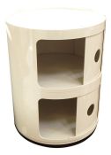 Kartell two-section cylindrical cabinet by Anna Castelli, 32cm x 40cm