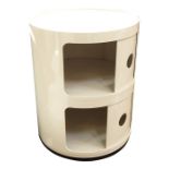 Kartell two-section cylindrical cabinet by Anna Castelli, 32cm x 40cm