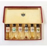 Moehr six bottles of floral perfumes to include Mimosa and Muguet in original boxes inscribed "By