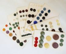 Quantity of mid 20th century bakelite buckles and an assortment of vintage buttons (some on card) in