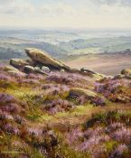 Rex N Preston, oil on canvas, "View from Higgertor" signed and labelled verso 28.5 x 23.5cm