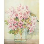 Dorothy Bradshaw Watercolour Still life flowers in clear vase, 65cm x 53cm  Hauddnick