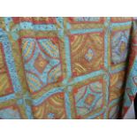 Quilted patchwork and embroidered double quilt,