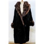 Vintage moleskin (possibly otter trimmed with musquash), three other vintage fur coats, two