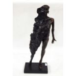 Maurice Blik (b.1939) bronze "Woman Emerging", raised upon slate base, 57cm