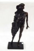 Maurice Blik (b.1939) bronze "Woman Emerging", raised upon slate base, 57cm