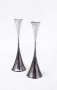 Pair of Robert Welch stainless steel candlesticks, 24cm (2)