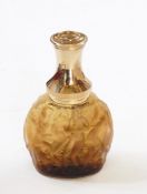 Le Molinar gilt mounted bottle with frosted moulded glass leaf decorated with nude female figures