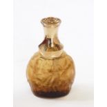 Le Molinar gilt mounted bottle with frosted moulded glass leaf decorated with nude female figures