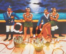 Graham Knuttel  Limited edition colour print Sailors, signed lower right with artist's blind