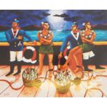 Graham Knuttel  Limited edition colour print Sailors, signed lower right with artist's blind