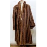 Full-length tan-coloured stranded mink coat with bell sleeves Condition ReportThe coat is Large - 16