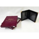 Asprey & Garrard double black crocodile leather photograph frame with 18ct gold corners, 1998, 26cm