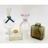 1920s/30s perfume bottle with satin glass Pierrot stopper 11.5cm high, 1980s re-issue Complice de