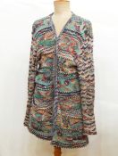 Valentino vintage patterned jumper, circa 1980's with a large matching scarf, both labelled '