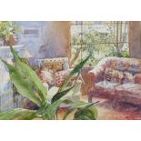 Annie Williams  Watercolour  "Interior at No.31", initialled lower left with company paperwork, 25cm