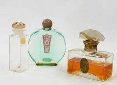 1920s/30s L'Aimant by Coty bottle with a tinted satin glass moulded stopper square section bottle