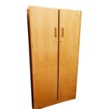 20th century light oak two-door wardrobe by G-Plan, raised to plinth base, 91.5cm x 175.5cm