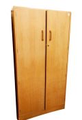 20th century light oak two-door wardrobe by G-Plan, raised to plinth base, 91.5cm x 175.5cm