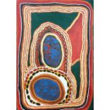 Muntja Nungurrayi (circa 1930-1998)  Acrylic on linen "Paltjukujara", in the Great Sandy Desert W.A.