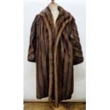 Full-length brown stranded mink coat (no label) Condition Reportdetailed images