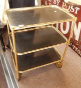 Three-tier tubular tea trolley, 57cm x 71cm