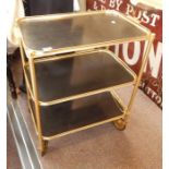 Three-tier tubular tea trolley, 57cm x 71cm