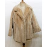 Cream faux-fur short jacket labelled Tissavel