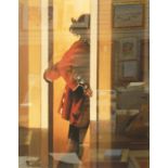 Jack Vettriano Limited edition colour print "On Parade", girl in doorway wearing regimental jacket