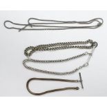 Quantity silver albert chains, other chain necklaces, bracelets and other jewellery items (1 box)