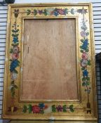 Rectangular picture frame with git and florally decorated frame 128 x 97.5 cm