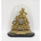 Japy Freres French striking mantel clock in ormolu case surmounted by 17th century style French