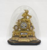 Japy Freres French striking mantel clock in ormolu case surmounted by 17th century style French