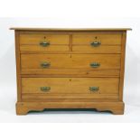 A satinwood chest of two short over two long drawers, bracket feetCondition ReportThe dimensions are