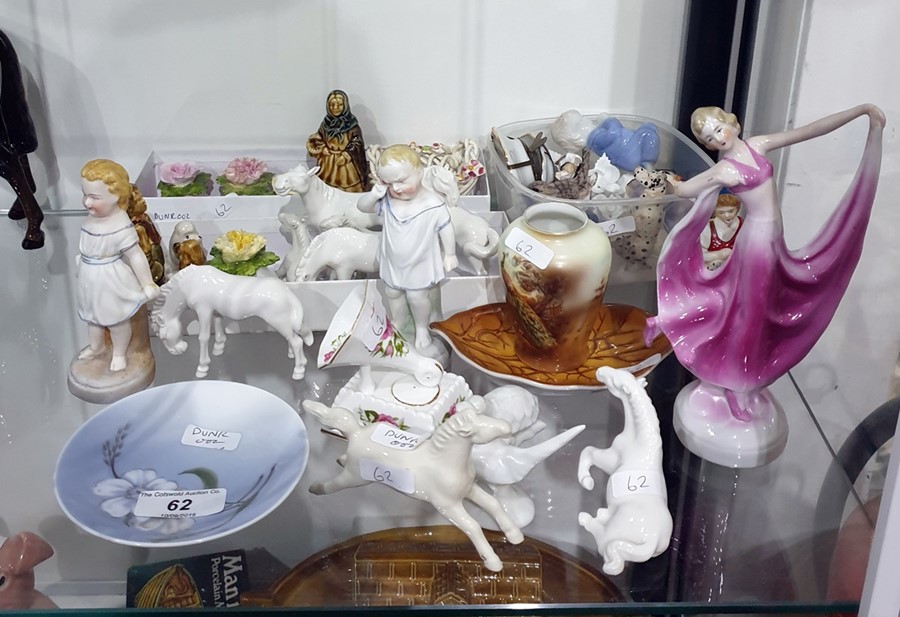 Various items of English and Continental porcelain, to include a Royal Copenhagen circular small