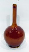 Late 19th century Burmantofts pottery orange glazed bottle vase, impressed 'BF' mark, shape number