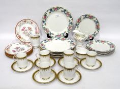 Quantity Royal Doulton china 'Flora Dora' pattern dinnerware, Royal Doulton china salad plates and